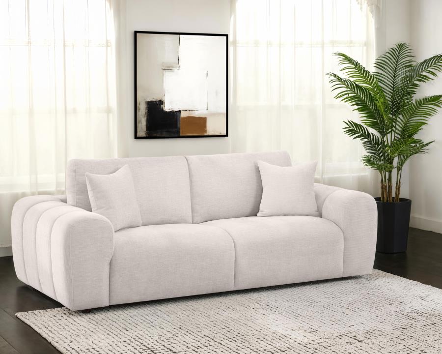 Burnett Chenille Upholstered Wide Arm Sofa Ivory | Ivory | 504955