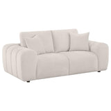 Burnett Chenille Upholstered Wide Arm Loveseat Ivory | Ivory | 504956
