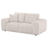 Burnett Chenille Upholstered Wide Arm Loveseat Ivory | Ivory | 504956