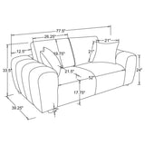 Burnett Chenille Upholstered Wide Arm Loveseat Ivory | Ivory | 504956