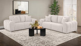 Burnett Chenille Upholstered Wide Arm Loveseat Ivory | Ivory | 504956