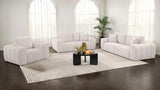 Burnett Chenille Upholstered Wide Arm Loveseat Ivory | Ivory | 504956