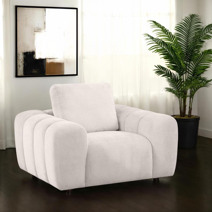 Burnett Chenille Upholstered Accent Chair Ivory | Ivory | 504957