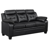 Finley 3-piece Upholstered Padded Arm Tufted Sofa Set Black | Black | 506551-S3