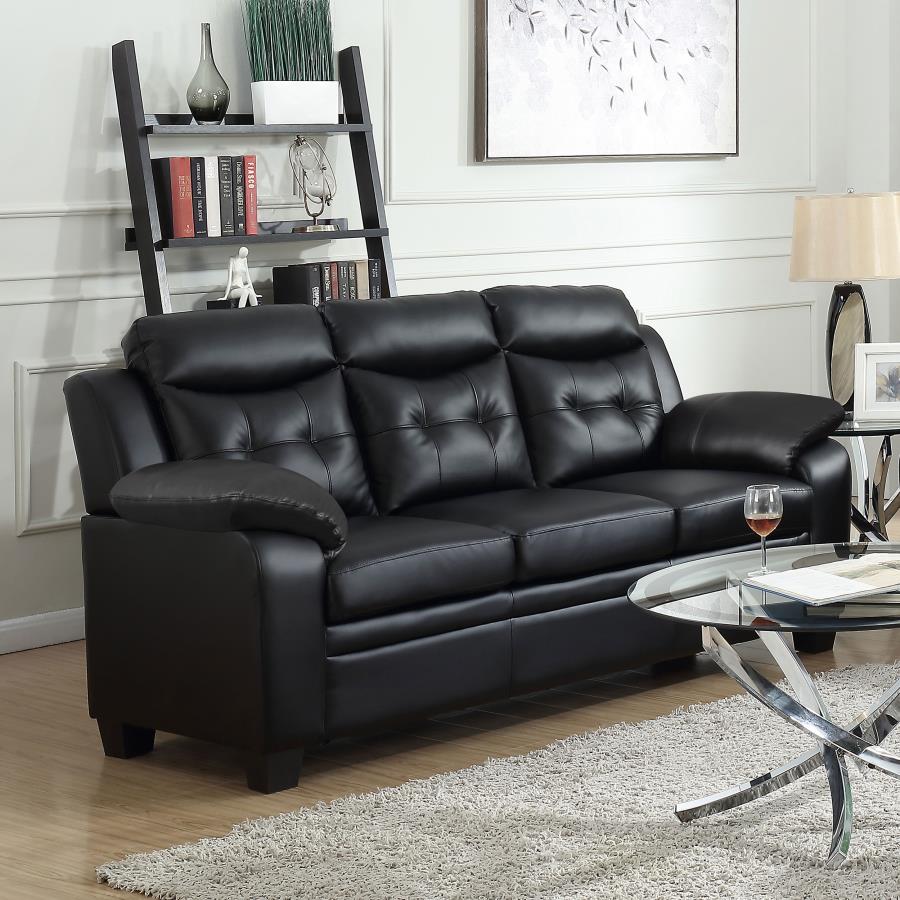Finley Upholstered Padded Arm Tufted Sofa Black | Black | 506551