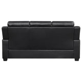 Finley Upholstered Padded Arm Tufted Sofa Black | Black | 506551