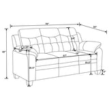 Finley Upholstered Padded Arm Tufted Sofa Black | Black | 506551