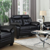 Finley Upholstered Padded Arm Tufted Loveseat Black | Black | 506552