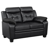 Finley Upholstered Padded Arm Tufted Loveseat Black | Black | 506552