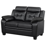 Finley Upholstered Padded Arm Tufted Loveseat Black | Black | 506552