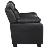 Finley Upholstered Padded Arm Tufted Loveseat Black | Black | 506552