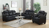 Finley Upholstered Padded Arm Tufted Loveseat Black | Black | 506552