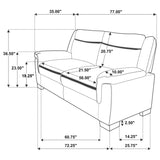 Arabella Upholstered Padded Arm Sofa Grey | King | Grey | 506591