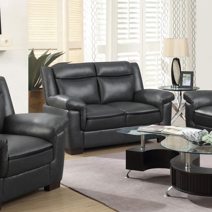 Arabella Upholstered Padded Arm Loveseat Grey | King | Grey | 506592