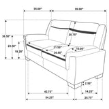 Arabella Upholstered Padded Arm Loveseat Grey | King | Grey | 506592