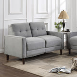 Bowen Upholstered Track Arm Tufted Loveseat Grey | Grey | 506782