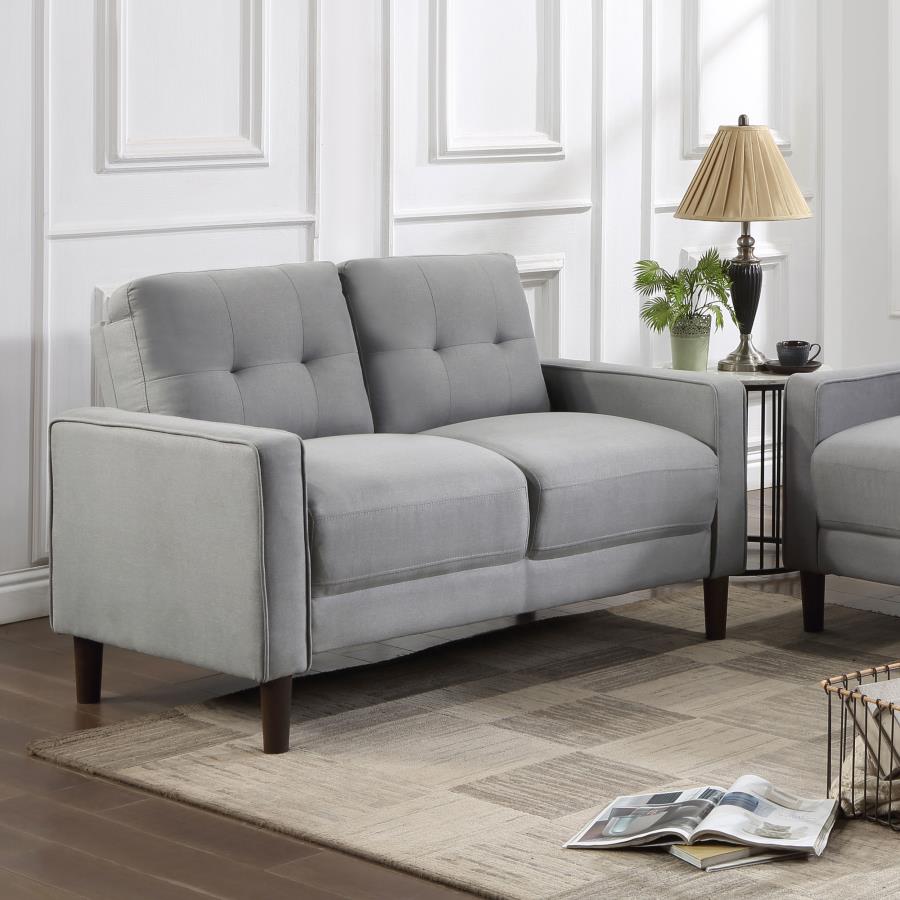 Bowen Upholstered Track Arm Tufted Loveseat Grey | Grey | 506782