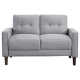 Bowen Upholstered Track Arm Tufted Loveseat Grey | Grey | 506782