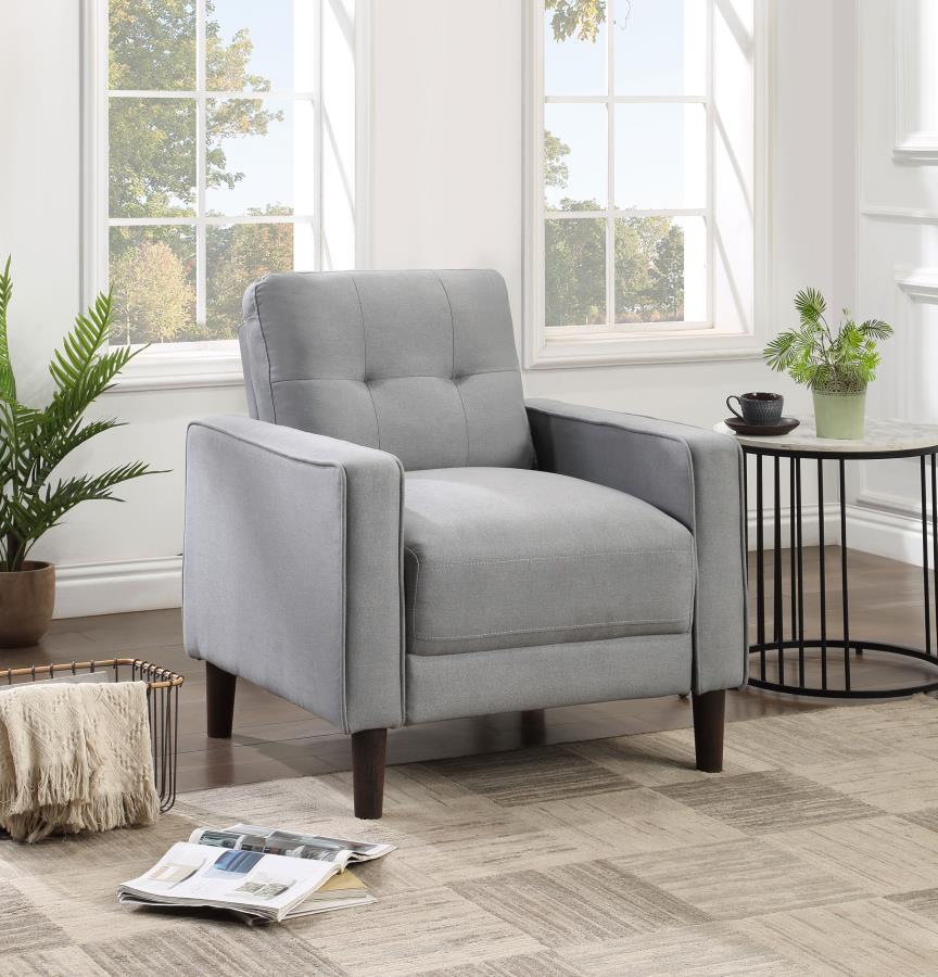 Bowen Upholstered Track Arm Tufted Accent Chair Grey | Grey | 506783