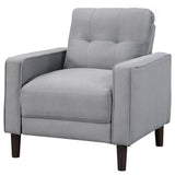 Bowen Upholstered Track Arm Tufted Accent Chair Grey | Grey | 506783