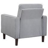 Bowen Upholstered Track Arm Tufted Accent Chair Grey | Grey | 506783