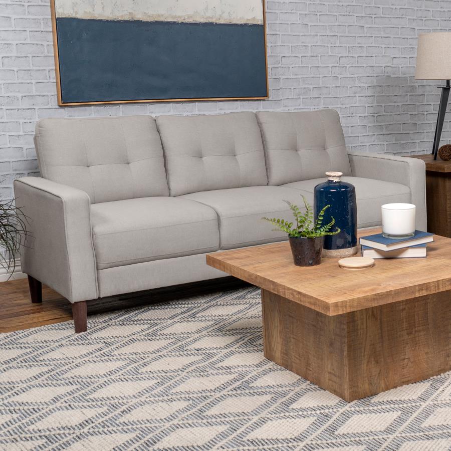 Bowen Upholstered Track Arm Tufted Sofa Beige | Full | Beige | 506785