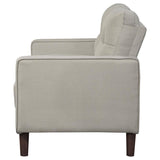 Bowen Upholstered Track Arm Tufted Loveseat Beige | Beige | 506786