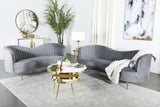 Sophia 2-piece Upholstered Channel Tufted Sofa Set Grey | 506864-S2