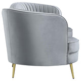 Sophia 2-piece Upholstered Channel Tufted Sofa Set Grey | 506864-S2