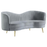 Sophia 3-piece Upholstered Channel Tufted Sofa Set Grey | 3-piece | 506864-S3