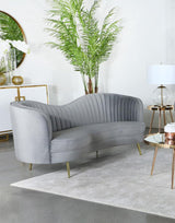 Sophia Upholstered Channel Tufted Sofa Grey | Full | Grey | 506864