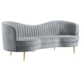 Sophia Upholstered Channel Tufted Sofa Grey | Full | Grey | 506864