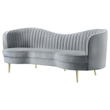 Sophia Upholstered Channel Tufted Sofa Grey | Full | Grey | 506864