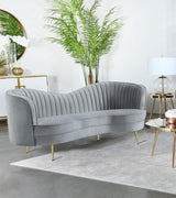 Sophia Upholstered Channel Tufted Loveseat Grey | King | Grey | 506865