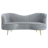 Sophia Upholstered Channel Tufted Loveseat Grey | King | Grey | 506865