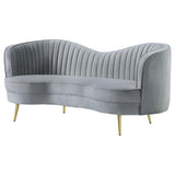 Sophia Upholstered Channel Tufted Loveseat Grey | King | Grey | 506865