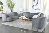 Sophia Upholstered Channel Tufted Loveseat Grey | King | Grey | 506865