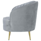 Sophia Upholstered Channel Tufted Barrel Accent Chair Grey | Grey | 506866