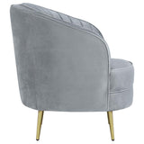 Sophia Upholstered Channel Tufted Barrel Accent Chair Grey | Grey | 506866