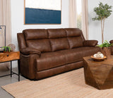 Ellington Upholstered Padded Arm Sofa Dark Brown | Full | Brown | Dark Brown | 508281