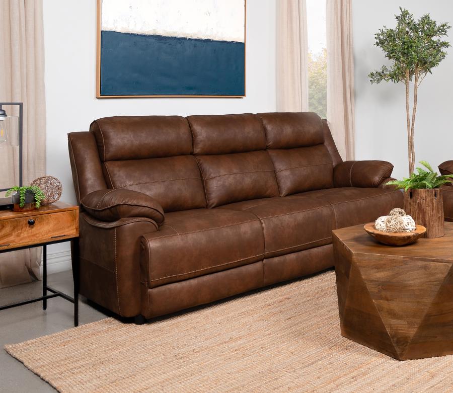 Ellington Upholstered Padded Arm Sofa Dark Brown | Full | Brown | Dark Brown | 508281