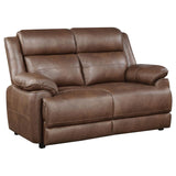 Ellington Upholstered Padded Arm Loveseat Dark Brown | King | Brown | Dark Brown | 508282