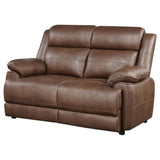 Ellington Upholstered Padded Arm Loveseat Dark Brown | King | Brown | Dark Brown | 508282