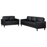 Ruth 2-piece Upholstered Track Arm Sofa Set Black | 508361-S2
