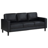 Ruth 2-piece Upholstered Track Arm Sofa Set Black | King | Black | 508361-S2
