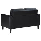 Ruth 2-piece Upholstered Track Arm Sofa Set Black | 508361-S2