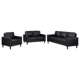 Ruth 3-piece Upholstered Track Arm Sofa Set Black | 3-piece | 508361-S3