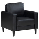Ruth 3-piece Upholstered Track Arm Sofa Set Black | 3-piece | 508361-S3