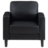 Ruth 3-piece Upholstered Track Arm Sofa Set Black | 3-piece | 508361-S3