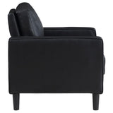 Ruth 3-piece Upholstered Track Arm Sofa Set Black | 3-piece | 508361-S3